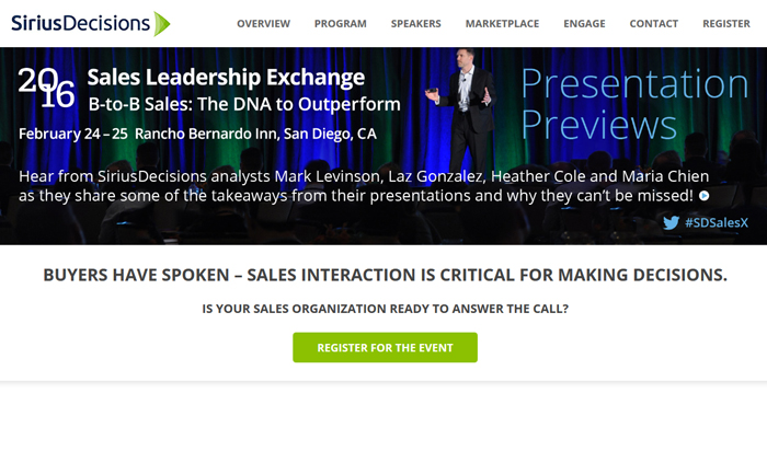 SiriusDecisions, Sales Leadership Exchange